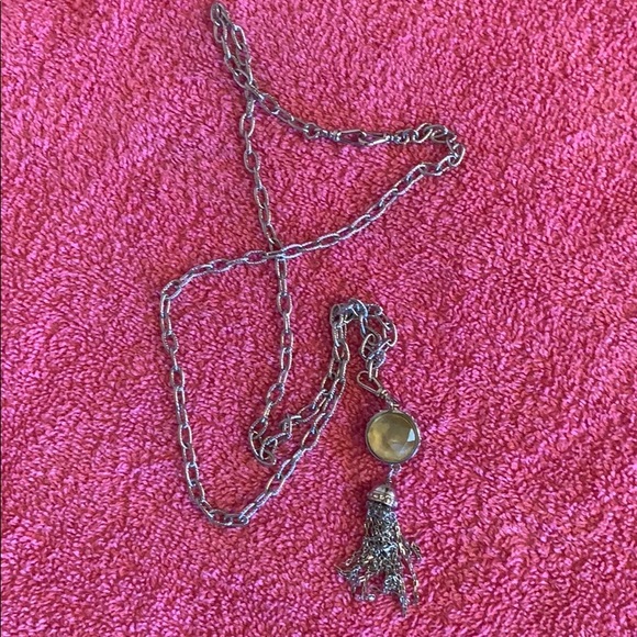 FREE with purchase.  Silver toned long necklace. - Picture 2 of 3